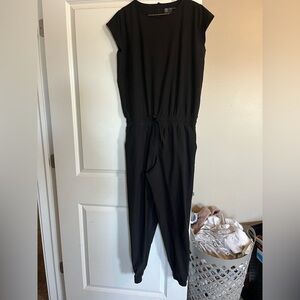 Albion Black Jumpsuit with Cinched Waist and Straight-Leg Design